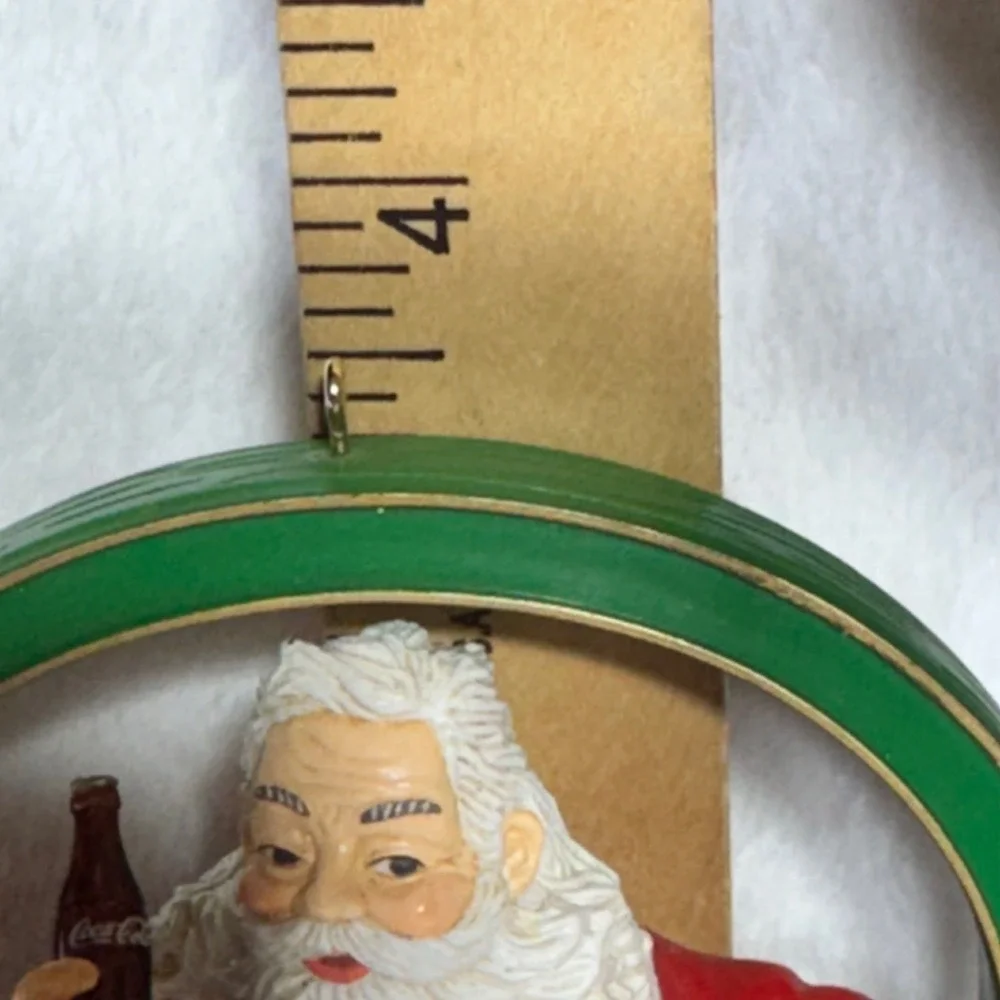 Coca-Cola Sparkling Holidays Santa Ornament Circa 1956 Haddon Sundblom Red Green